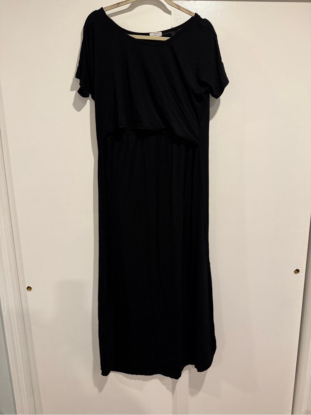 Ddluyy Black Women’s Maternity/ Nursing Short-Sleeve Maxi Dress size XL